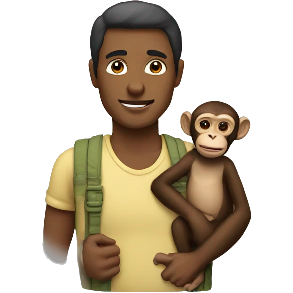 man wth monkey emoji