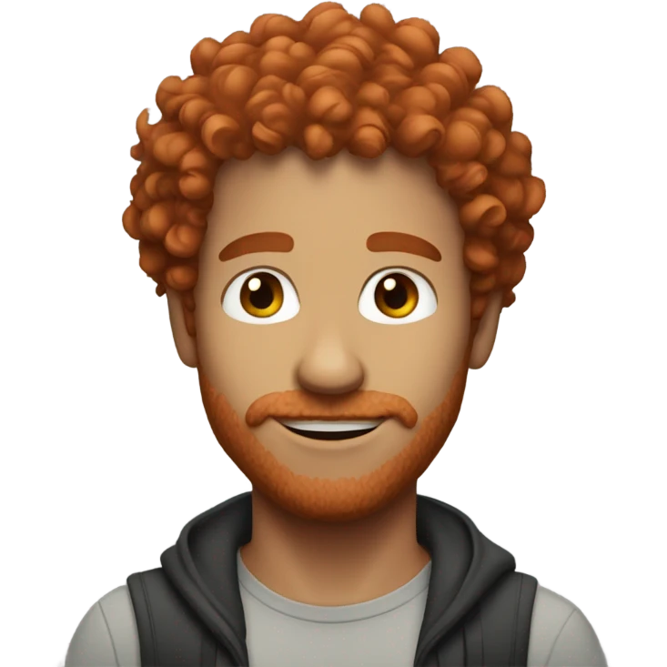 Handsome man with red curly hair  emoji