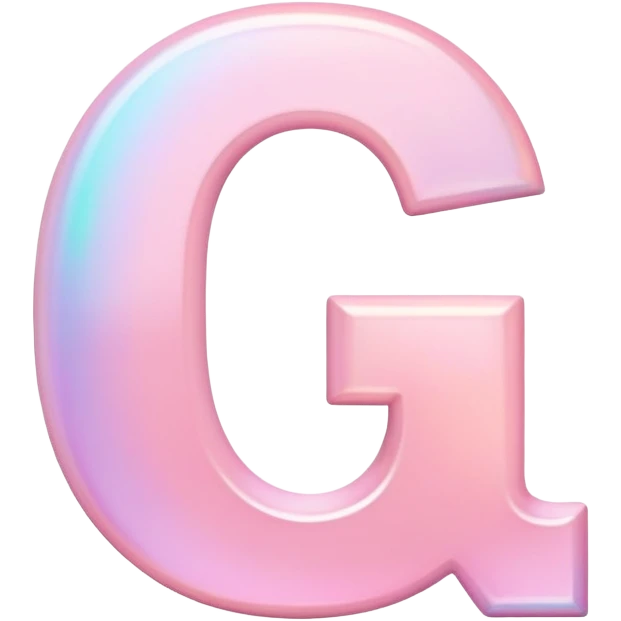 Iridescent pastel pink Font setting icon with letter G emoji