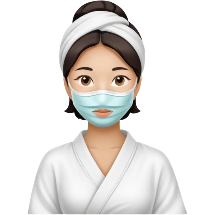 lady with face mask, spa beauty, full face, relaxing emoji