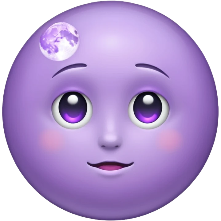 realistic looking lilac moon emoji