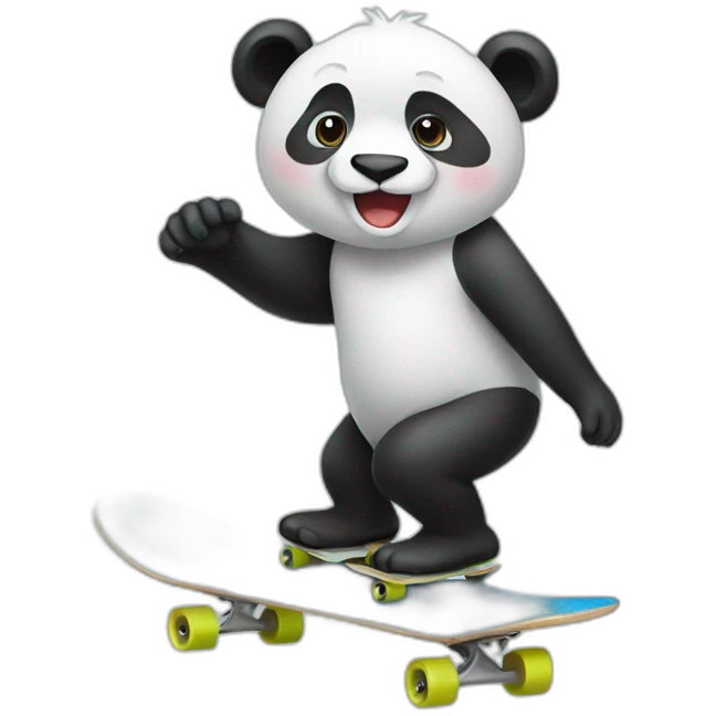 panda doing skateboard  emoji