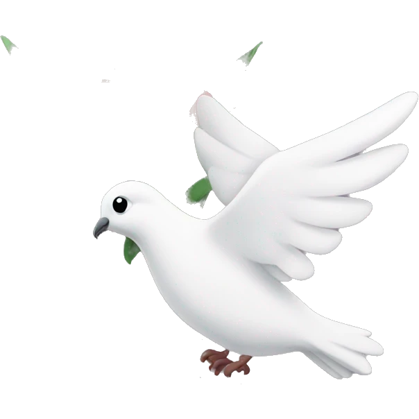Dove carrying flowers emoji