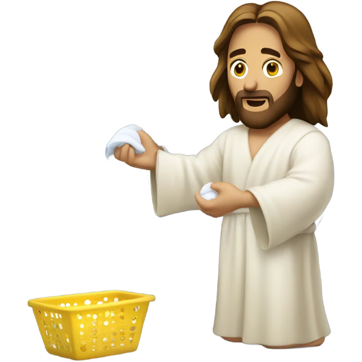 Jesus Christ doing laundry emoji