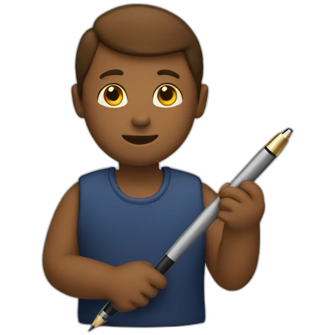 holding a pen emoji