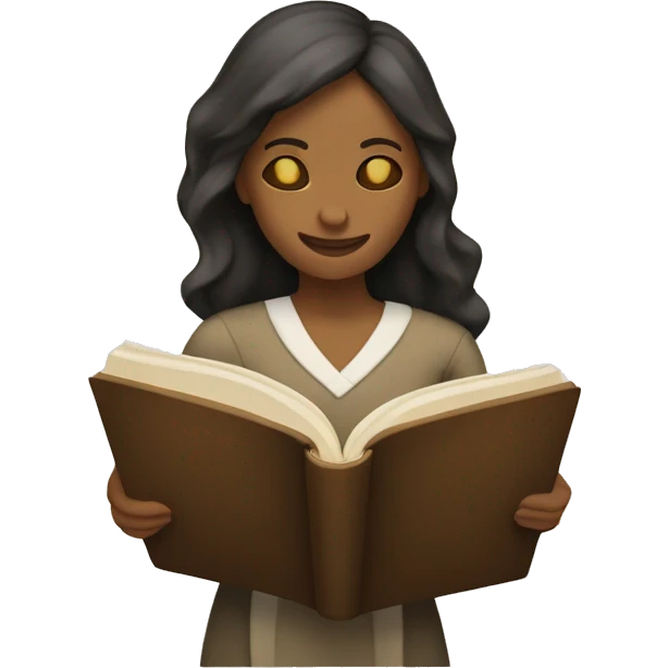 Una mujer con una biblia leyendo emoji