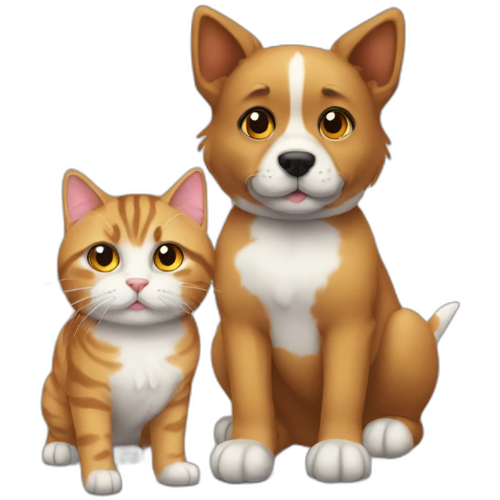 Dog and cat best frienfs emoji