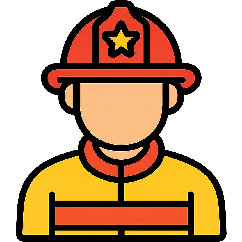Firefighter hero with helmet emoji