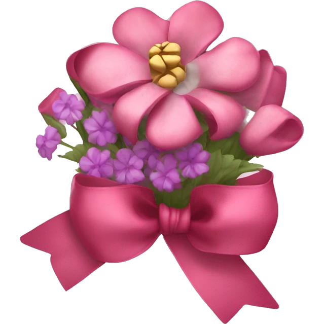 coquette ribbon wrapping flowers emoji