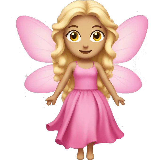 Blonde fairy wearing a pink dress emoji