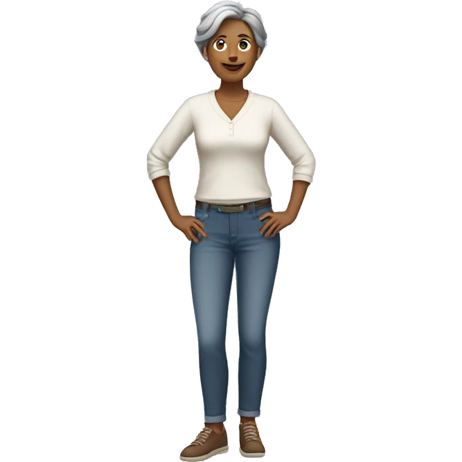 full body mature woman with casual clothes emoji