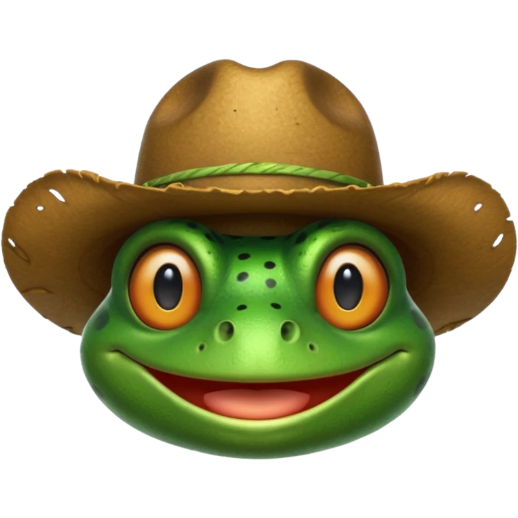 Frog wearing cowboy hat emoji