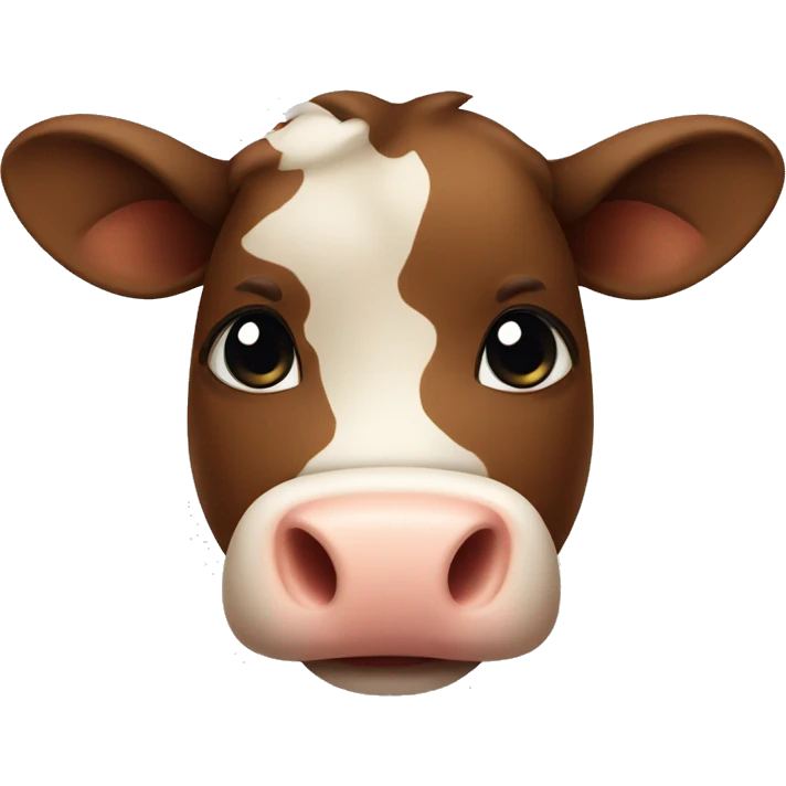 Brown Cow cute emoji