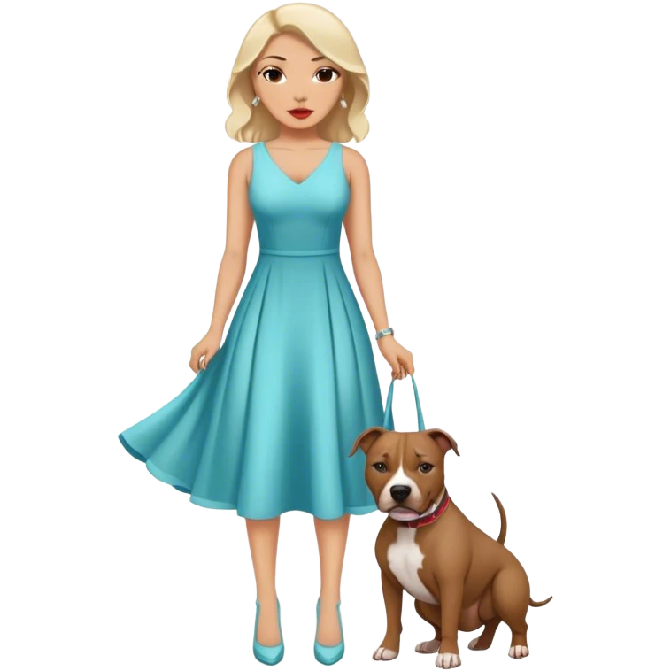 A pitbull and a dress emoji
