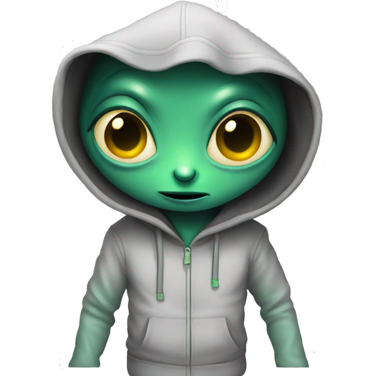 alien wearing hoodie emoji
