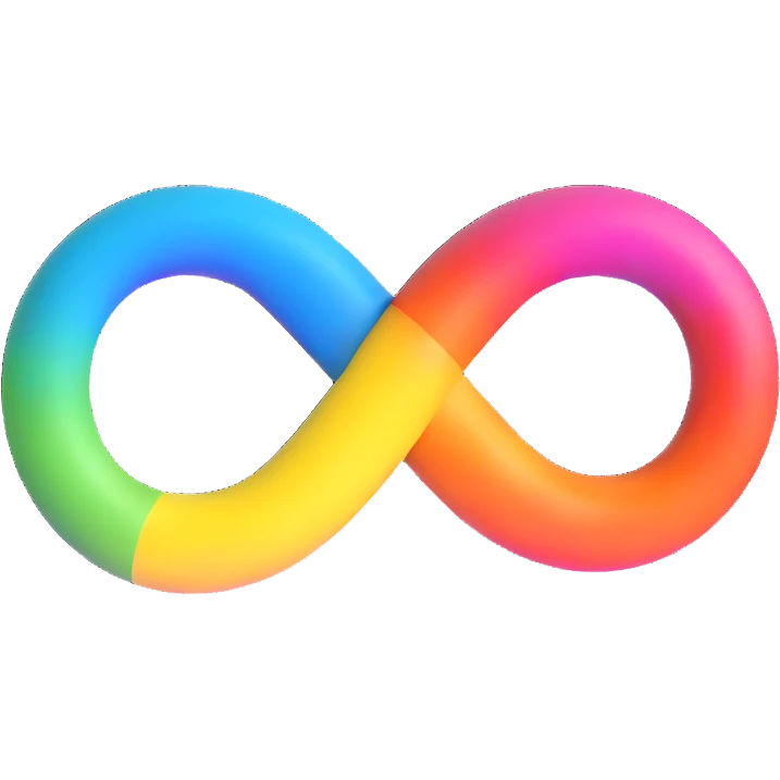 Neurodiversity symbol with rainbow infinity emoji