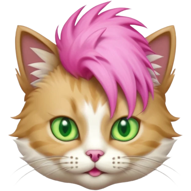 cat stiitng with pink mohawk emoji