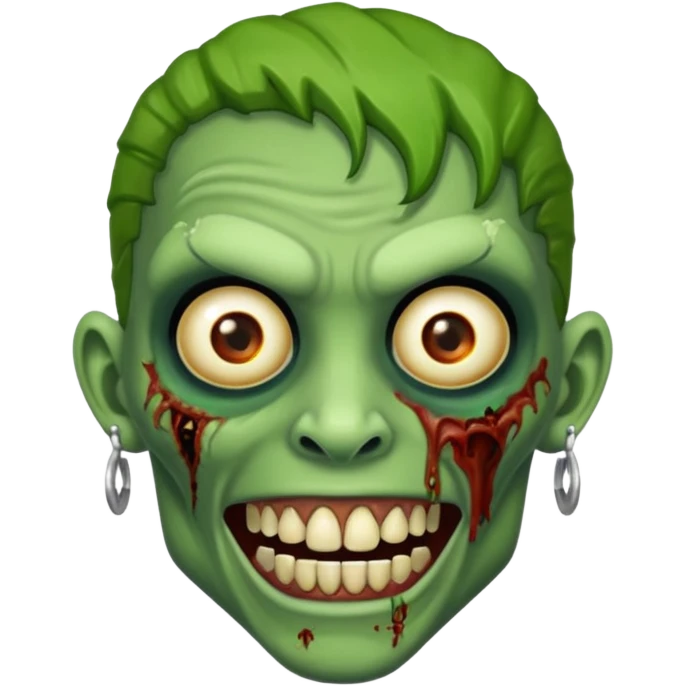Create a zombie emoji with grillz and earring emoji