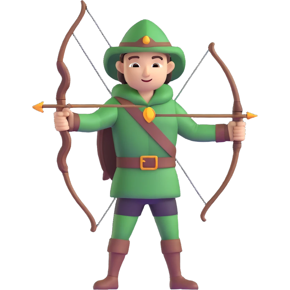 Robin Hood with bow and arrow emoji