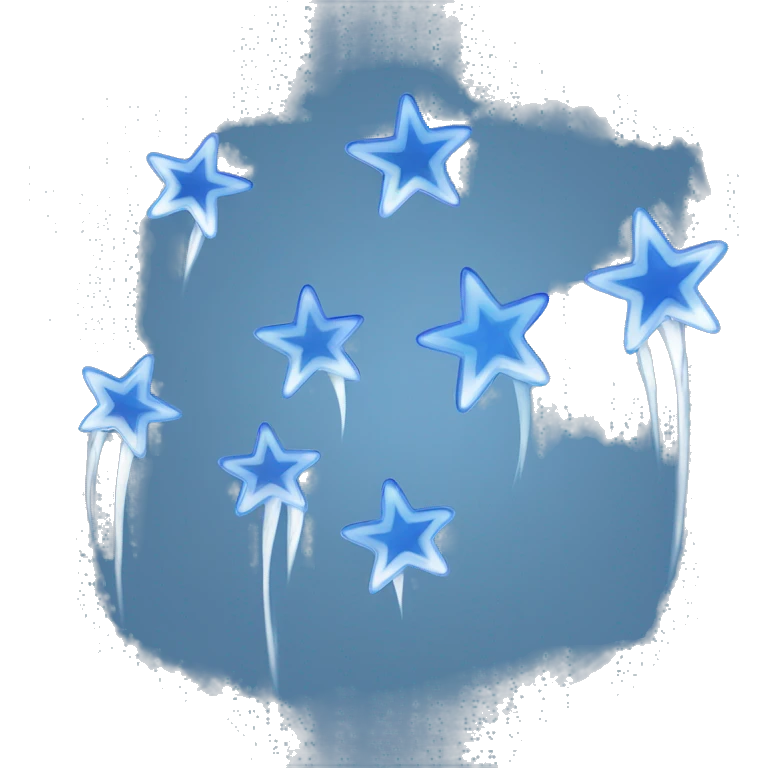 3 all blue shooting stars with trails emoji