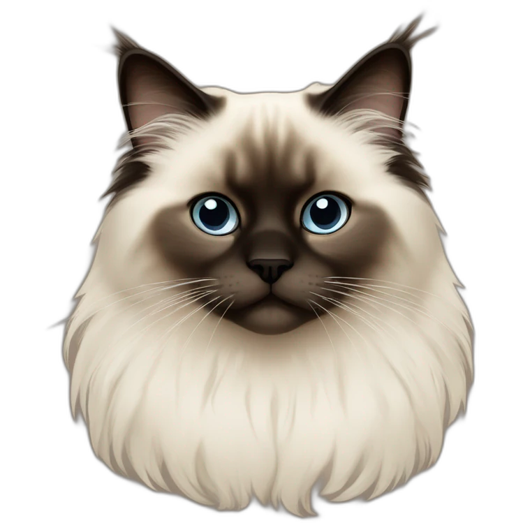 himalayan ragdoll cat with dark brown eyes emoji