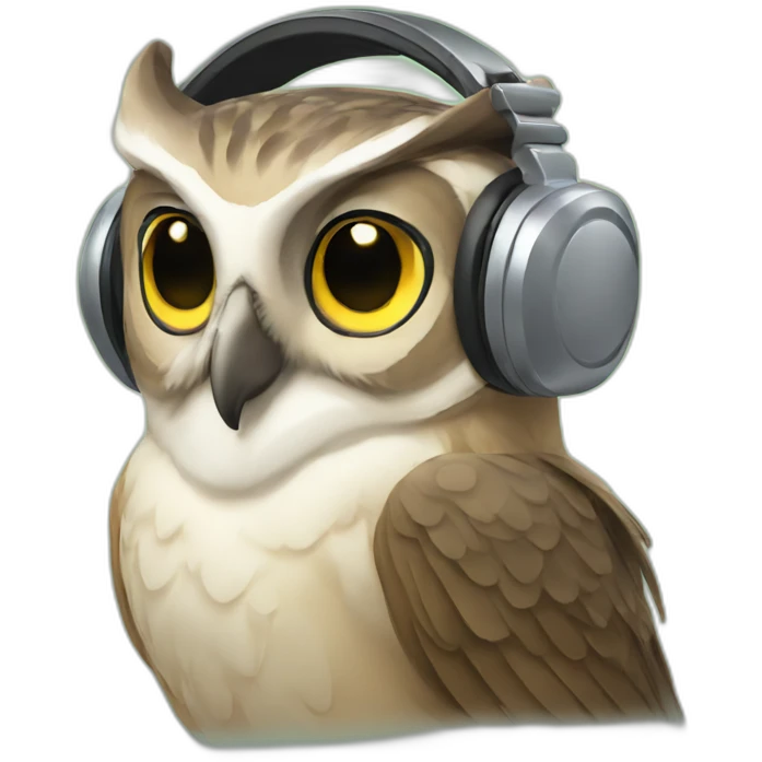 owl-with-headset emoji