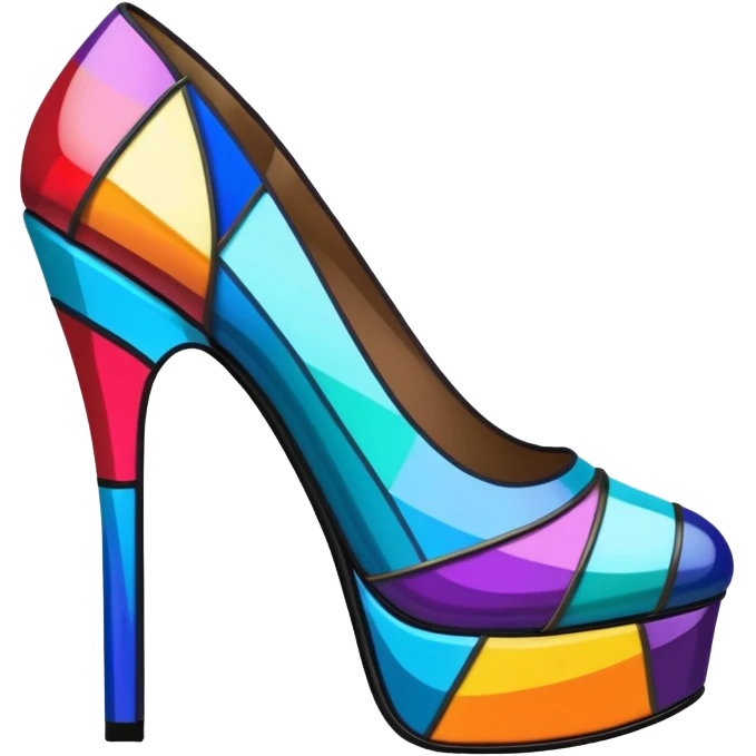 Stained glass heels emoji