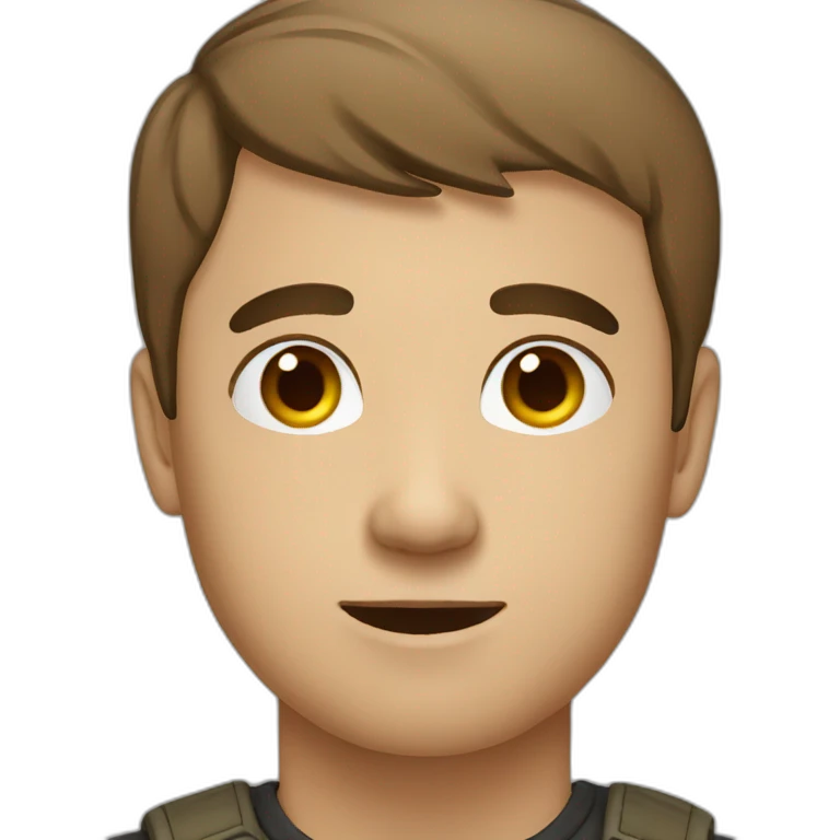 man with round face, short brown hair, nose ring emoji