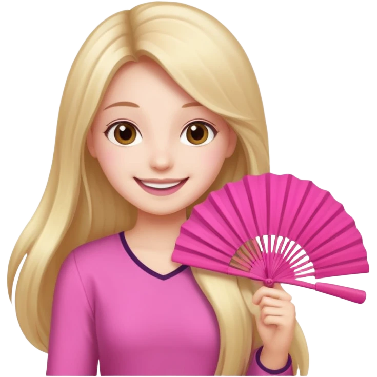 Clean girl pink fan and I love emoji