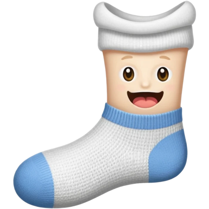 Socked Foot in mouth  emoji