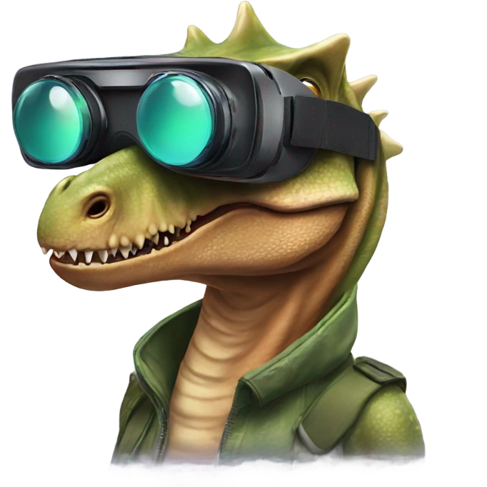 dino wearing vr headset emoji