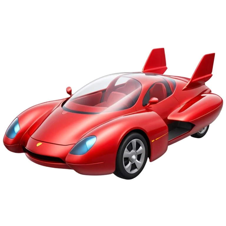 red flying car emoji