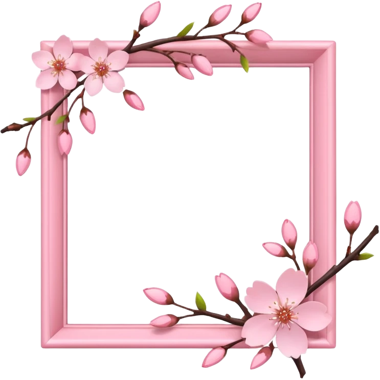 pink photo frame of a blossom emoji