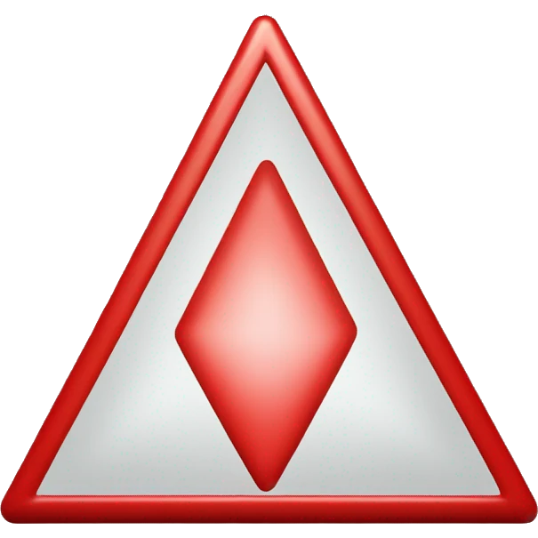 I want a triangular emoji in red and there should be a exclamation sign in the center emoji