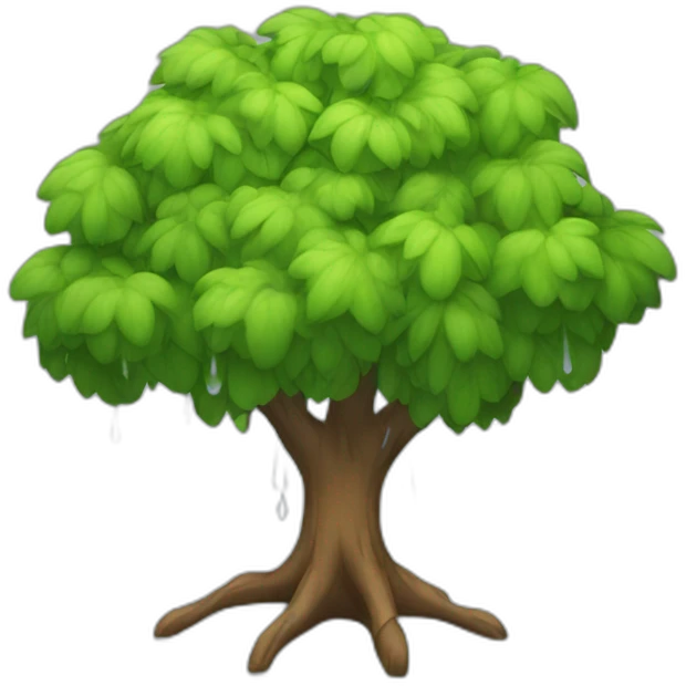 Arbre avec pluie emoji