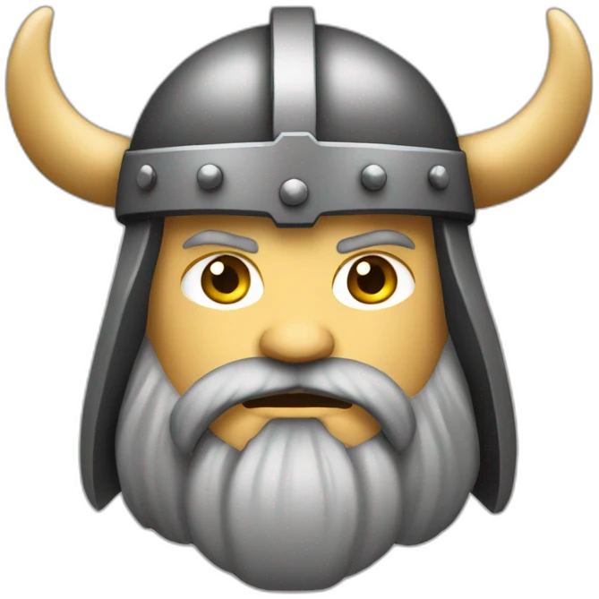 Viking emoji with a black grey background emoji