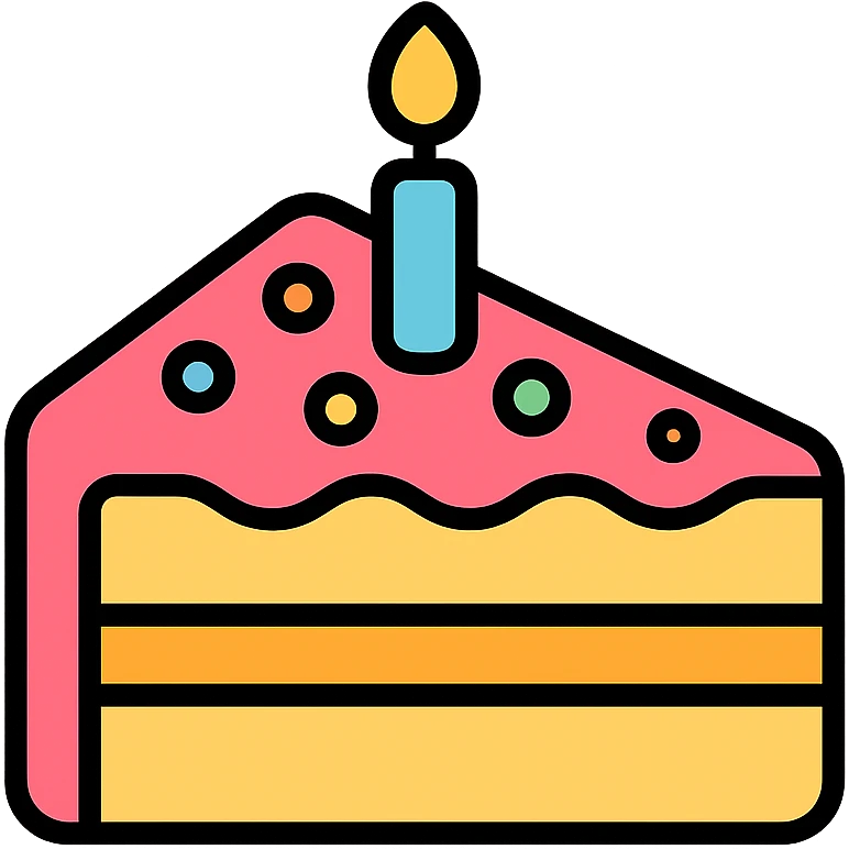 slice of funfetti birthday cake emoji