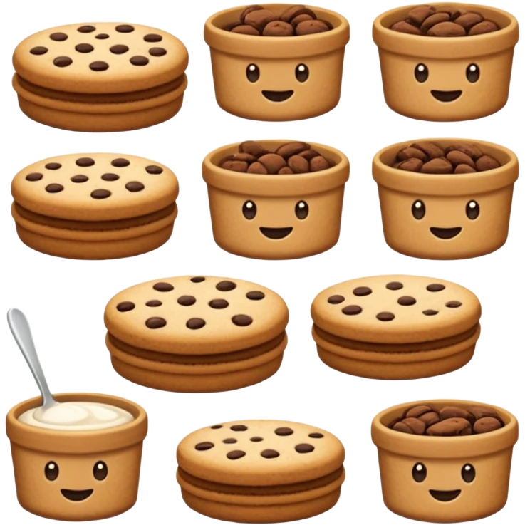 TASSE COMESTIBLES SOUS FORME DE COOKIES emoji