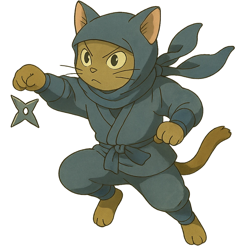 ninja cat ghibli style emoji