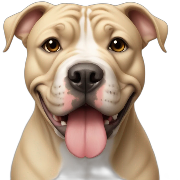 american bully dog , beige emoji