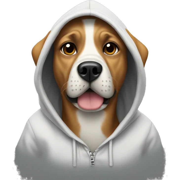 Dog wearing a hoodie emoji