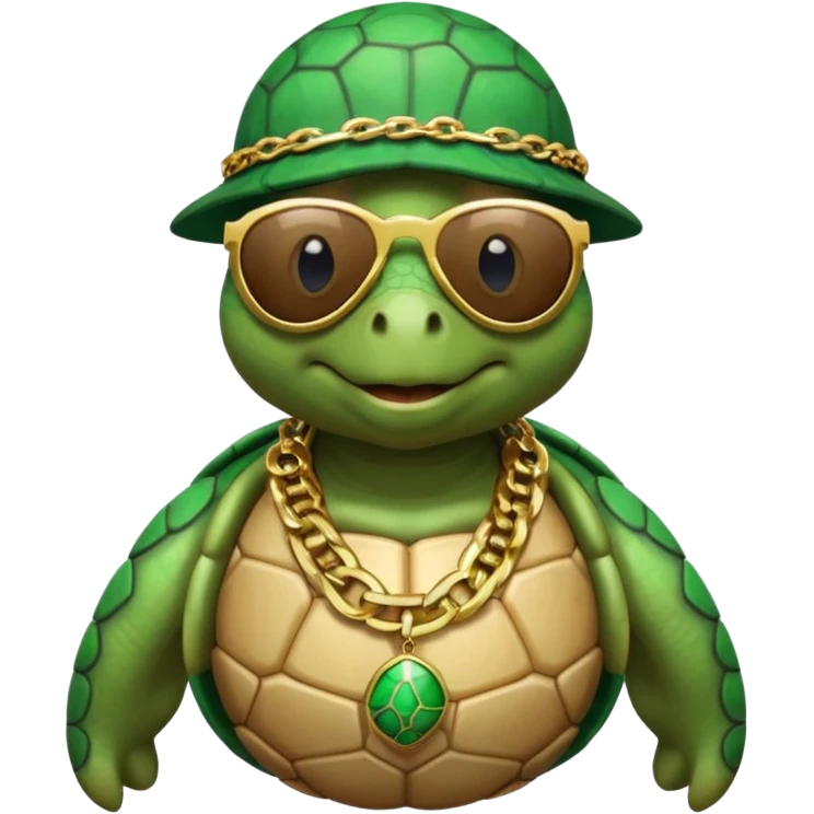 Turtle rapper with chains  emoji