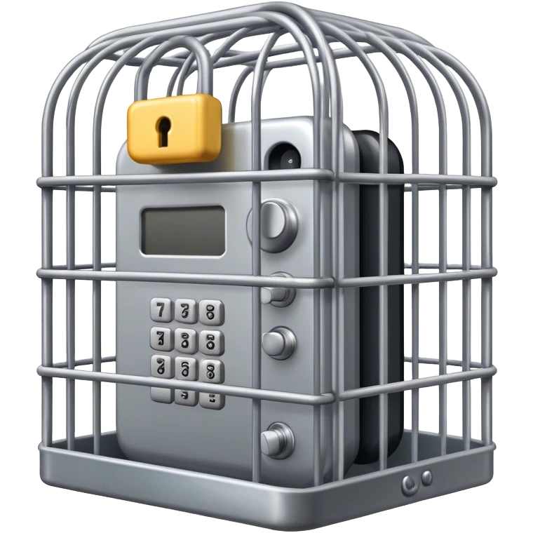 Phone locked in cage emoji