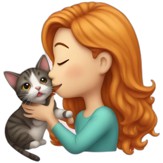 a person kisses an Organe cat emoji