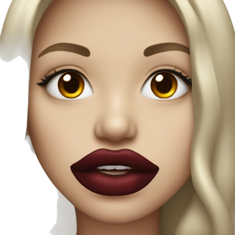 Dark red lips emoji