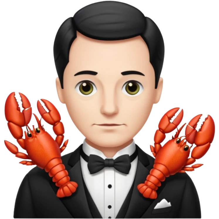 Alfred the butler from batman with lobster claws emoji