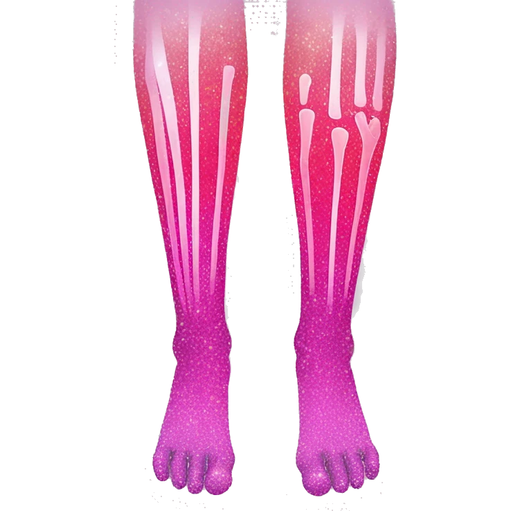 Pink ombre leg xray with glitter  emoji