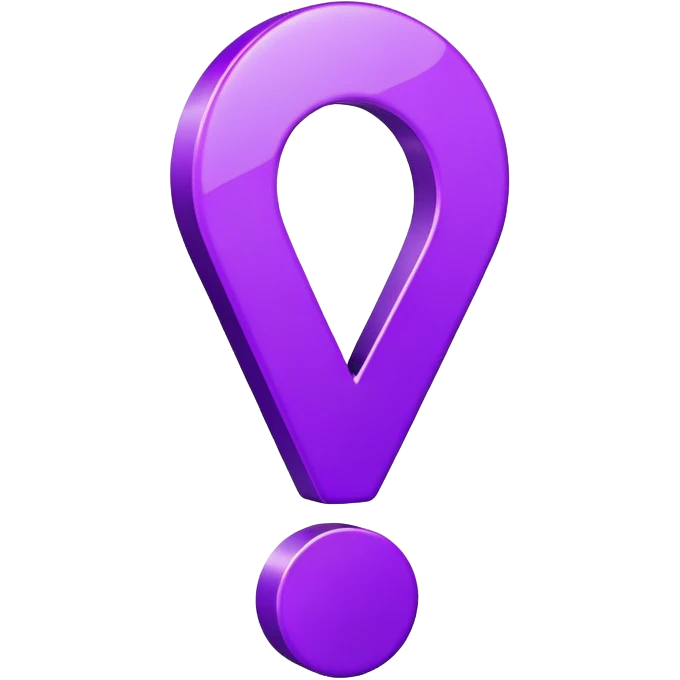 A 2D purple “!” exclamation mark symbol emoji