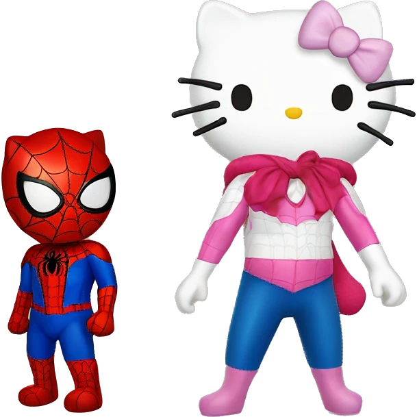 Spider-Man and hello kitty emoji