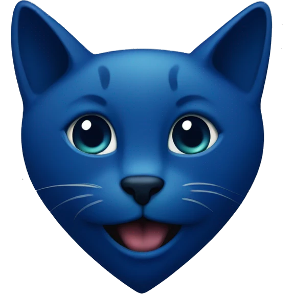 dark blue heart and cat emoji
